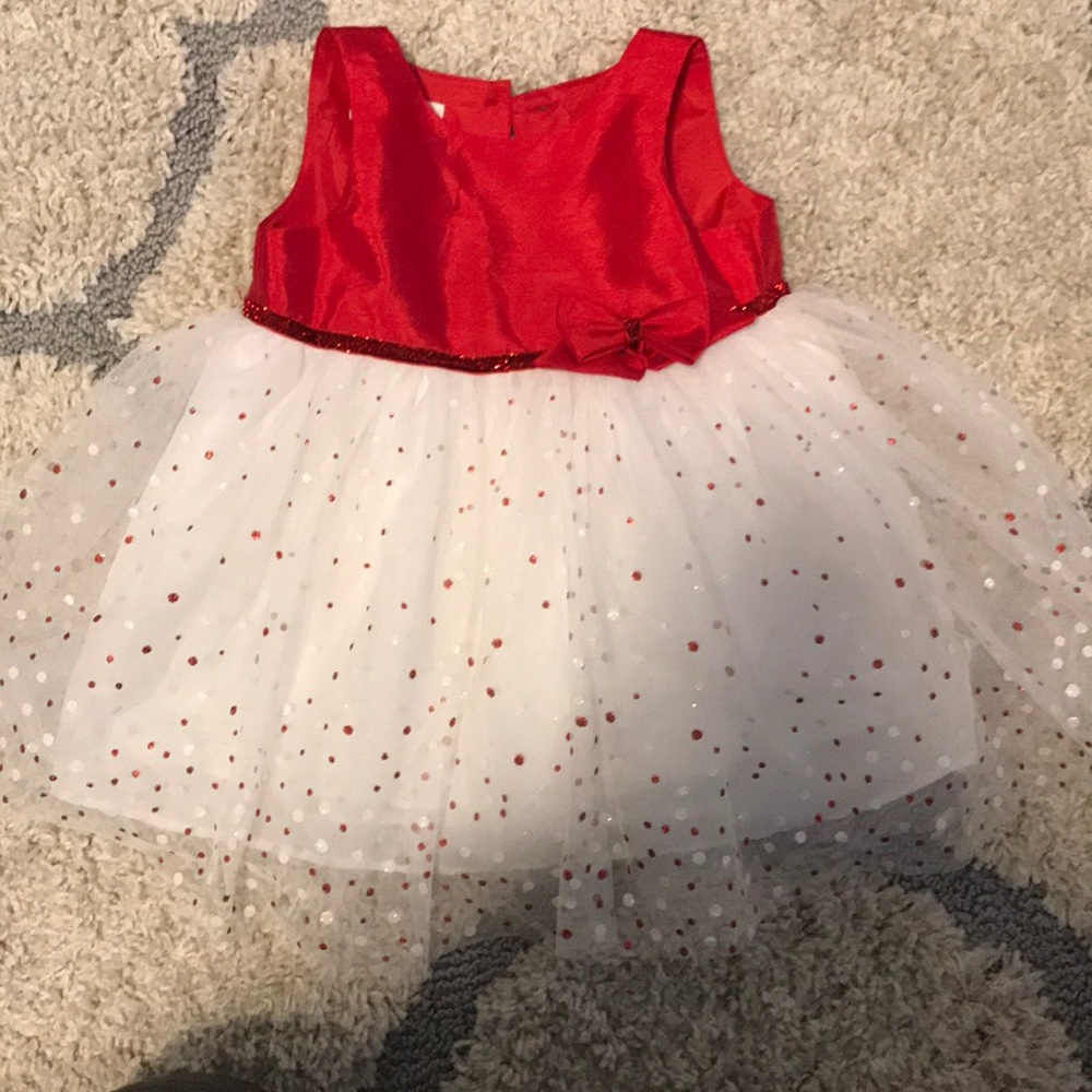 Red and white holiday/flower girl dress